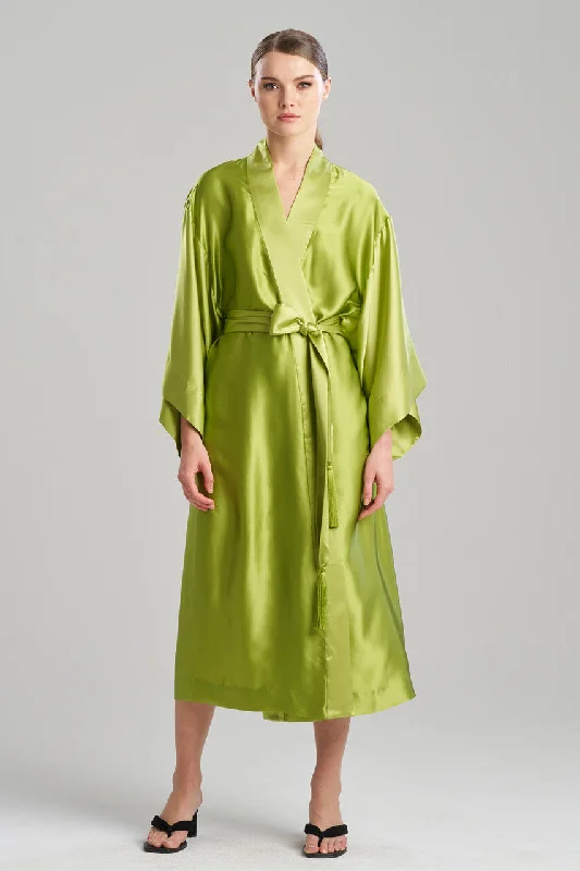 Closeout Deal Ink Dragon Silk Robe