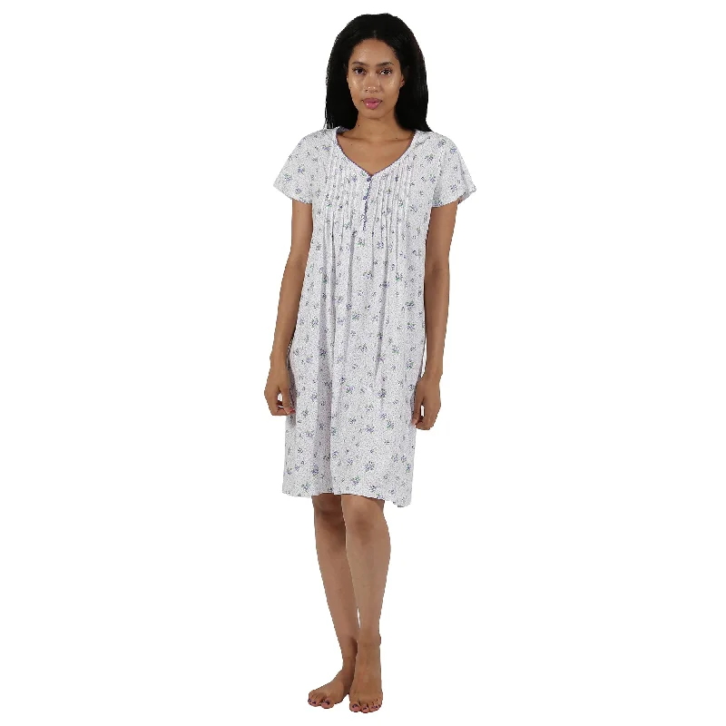 Quick Deals La Cera 100% Cotton Floral Chemise