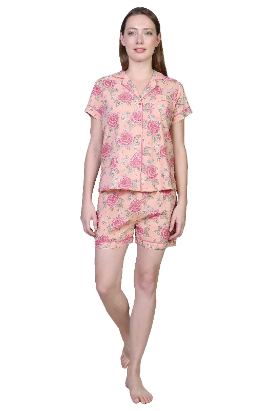Massive Savings La Cera Boxer Pajama Set Peach