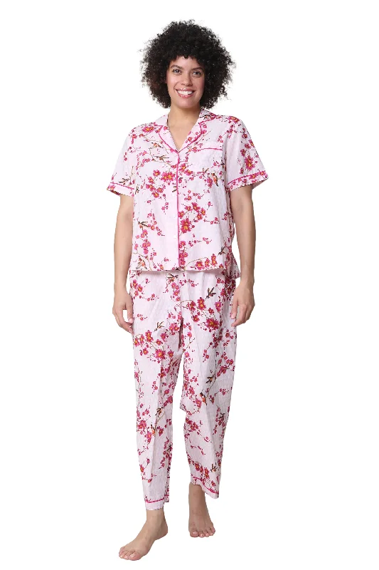 Amazing Value La Cera Cherry Blossom Floral Cotton Pajama Set