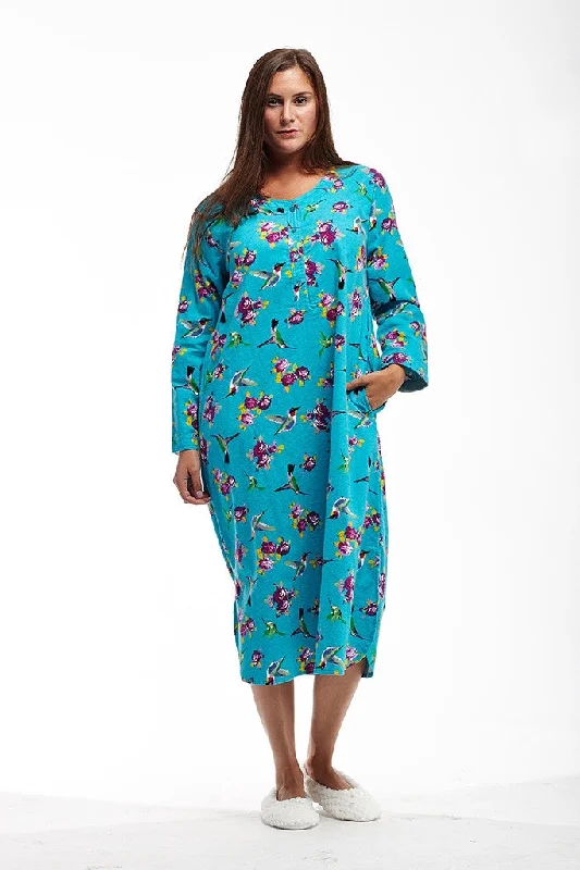 Price Slash La Cera Hummingbird Print Night Shirt