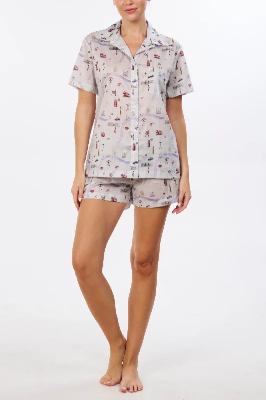 Weekend Discounts You Deserve London Print Short Set