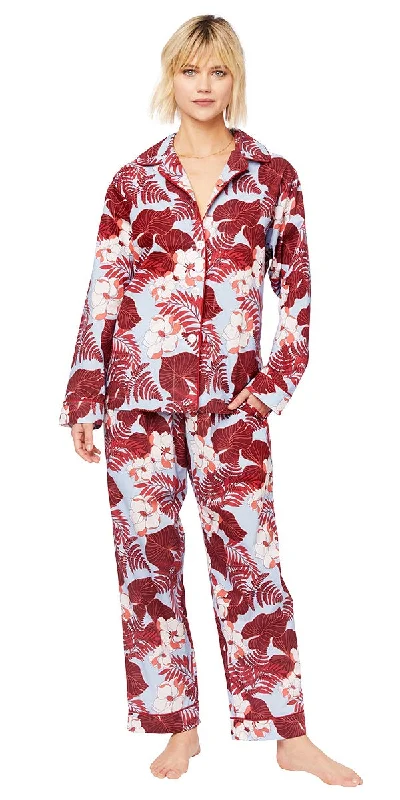Online Deal Long Sleeve Classic Pajama Set - Aloha Red and Purple Floral Print