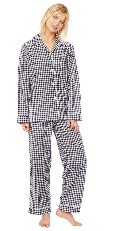 Steal Deal Classic Pajama Set - Dark Navy Gingham