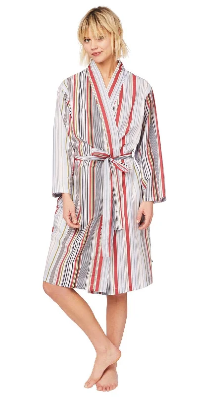 Weekend Steals Await Long-Sleeve Pima Cotton Robe - Silver Lake
