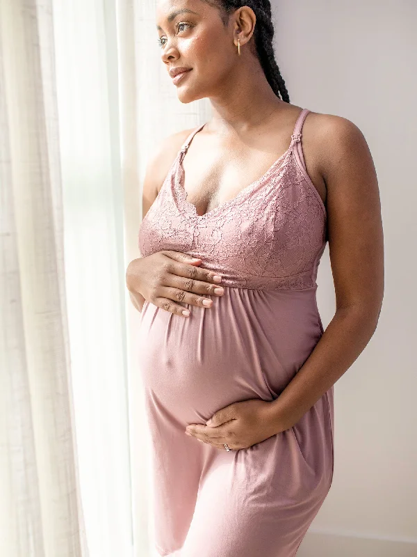 Mega Discount Lucille Maternity & Nursing Nightgown | Vintage Pink