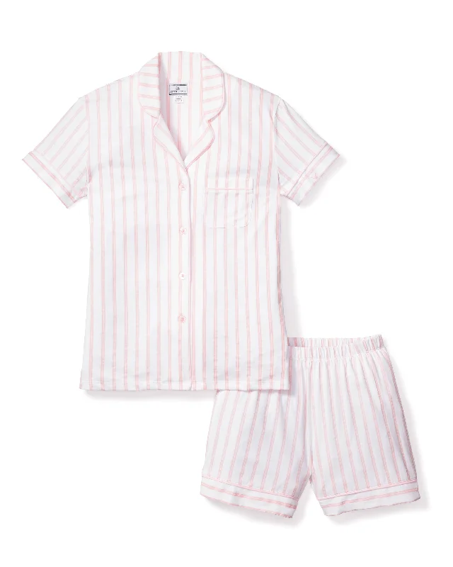 Weekend Specials to Savor Women's Pima Pajama Short Set in Pink Stripe