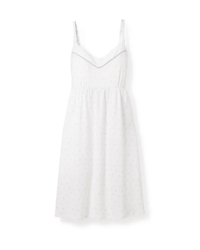Early Bird Women's Pima Maternity Nightgown in Grey Stars
