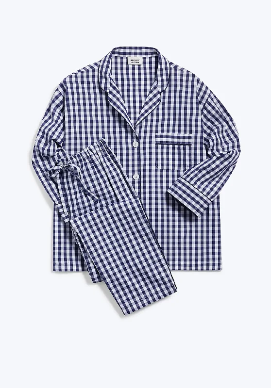 Year-End Deals Marina Pajama Set in Large Navy Gingham