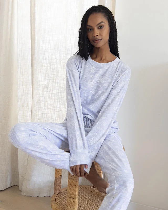Shop and Save Marna Fuzzy Thermal Snowflake PJ Set