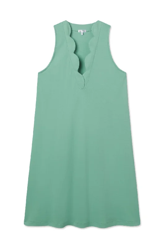 Time-Sensitive Pima Scallop Tank Gown in Meadow
