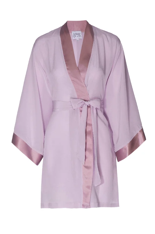 Weekend Specials to Celebrate Silk Lilac Orchid Robe - Short
