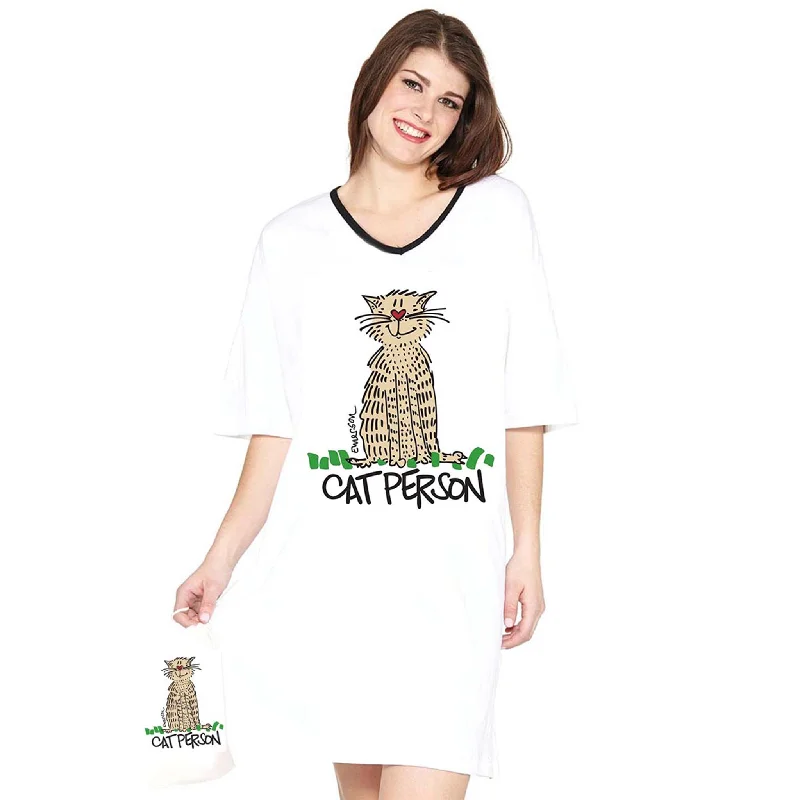 Online Exclusive Emerson Street Clothing Co. | Cat Person | Ladies Whimsical Nightshirt Online Exclusive Emerson Street Clothing Co. | Cat Person | Ladies Whimsical Nightshirt