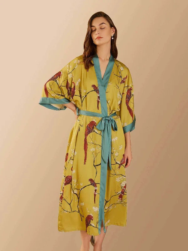New Deal Perched Bird Kimono Robe