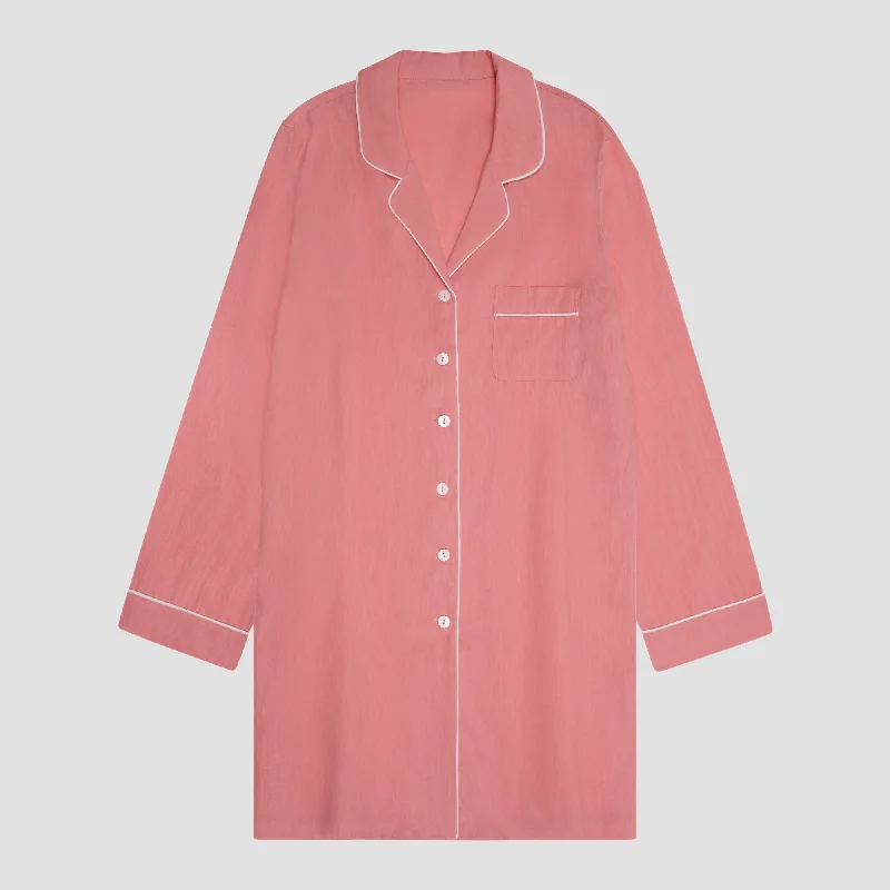 Weekend Specials to Relish Pink Bloom Linen Night Shirt