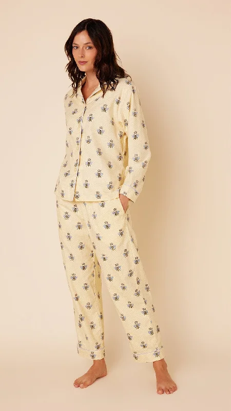 Weekend Savings Sensation Queen Bee Flannel Pajama - Honey