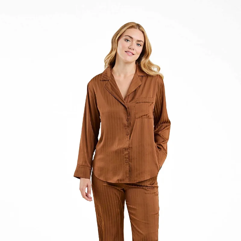 Exclusive Offer Satin Pajama Set | Chocolate