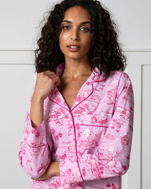 Massive Savings PF x Sean Taylor Girls' Trip Toile - Long PJ Set - Rose