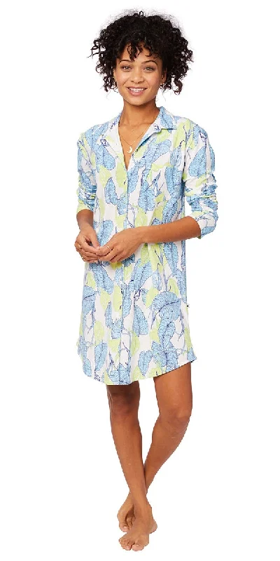 Savings Event Cotton Knit Nightgown or Night Shirt - Palm Beach
