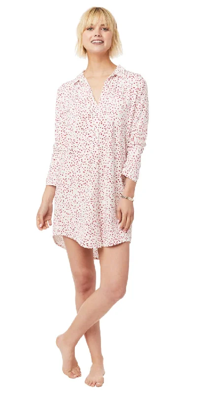 The Best Prices Night Shirt Knit Pima - Red Confetti