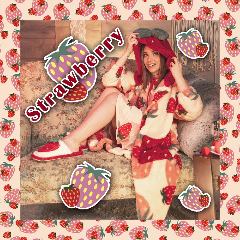 Weekend Offers That Please Soft & Cozy Strawberry Robe