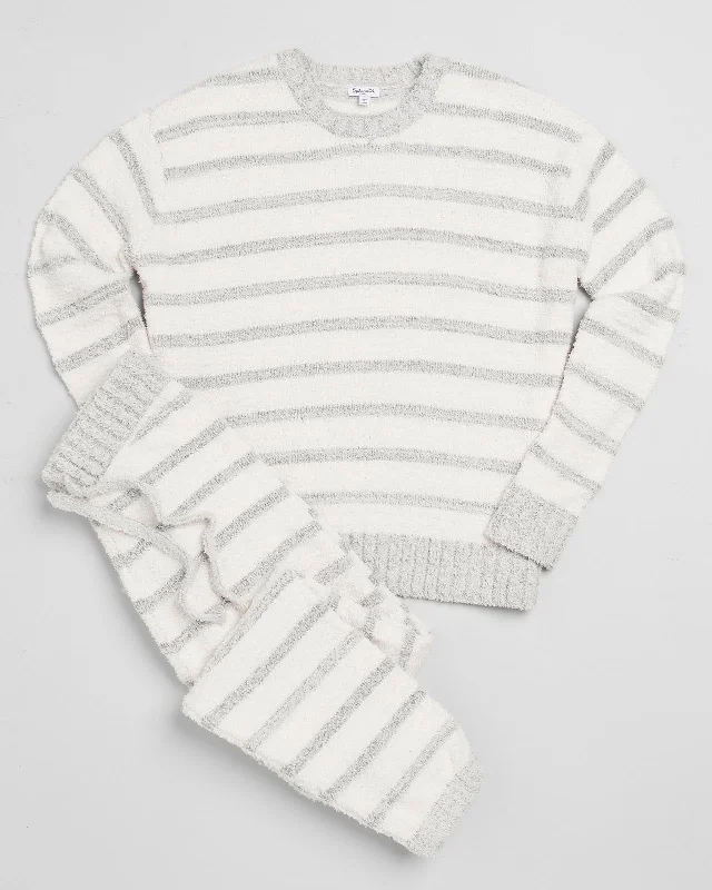 Unwind with Weekend Discounts Stripe Fuzzy PJ Set