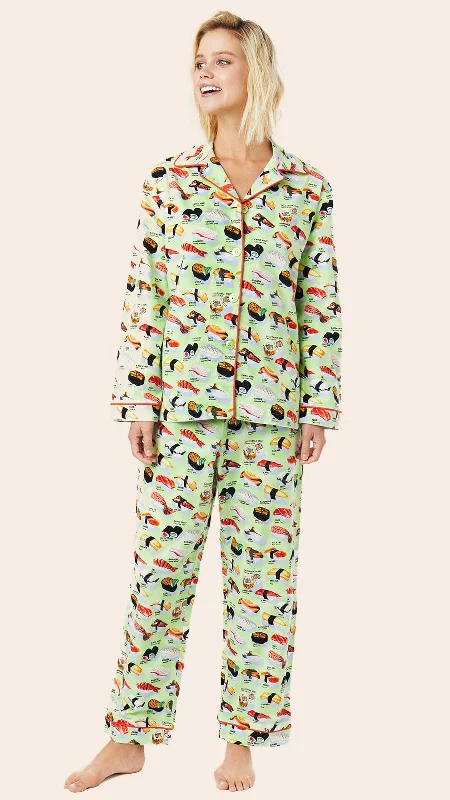 Weekend Deals That Amaze Sushi Flannel Pajama - Wasabi