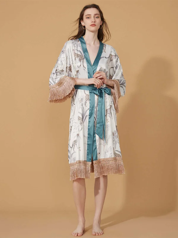 Weekend Deals That Wow Tassels Leopard Kimono Robe