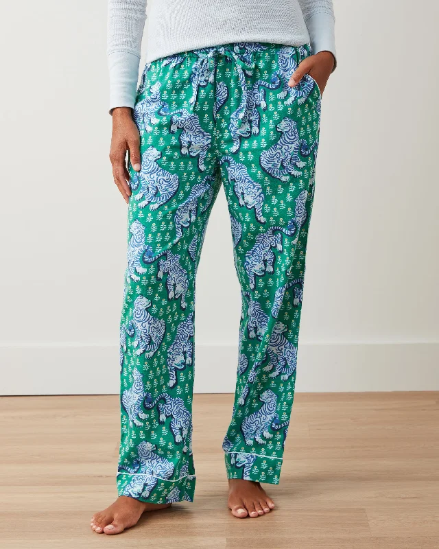 Great Deal Tiger Queen - Petite Flannel PJ Pant - Jade