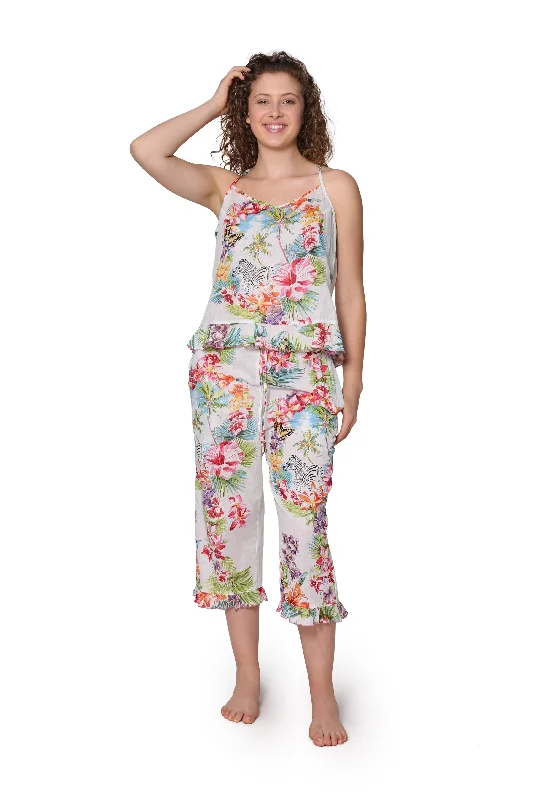 Buy Today White Tropical Cotton Pajamas