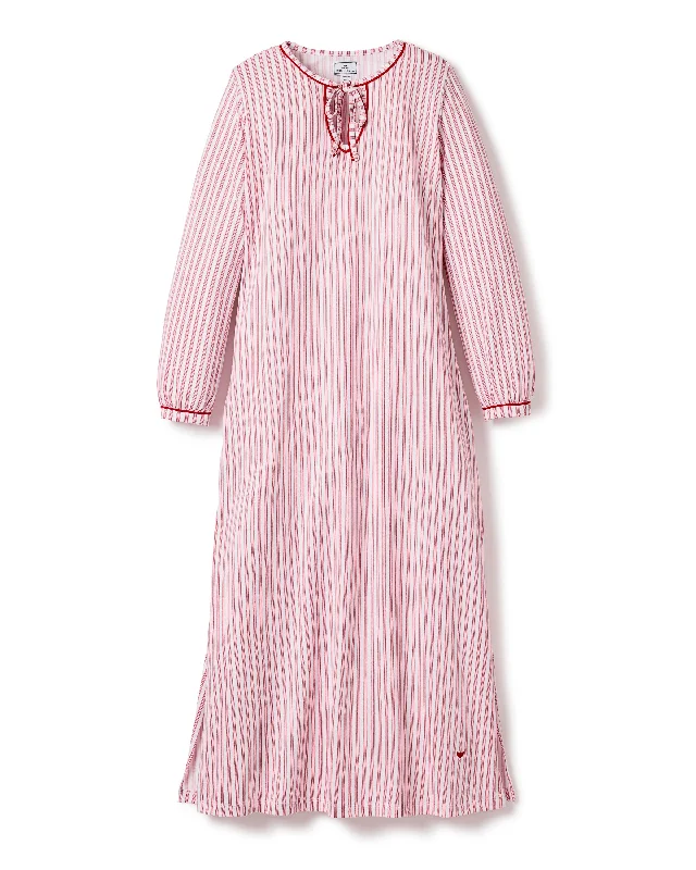 Weekend Savings Galore Women's Pima Harlow Nightgown in Antique Red Ticking