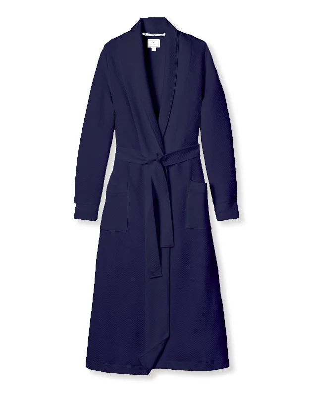 Quick Deals Women's Pima Ophelia Robe in Blue Dusk Jacquard