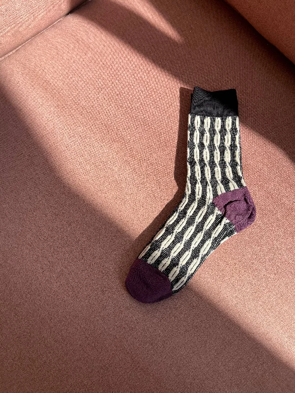 Super Savings Two Tone Braid Socks Black