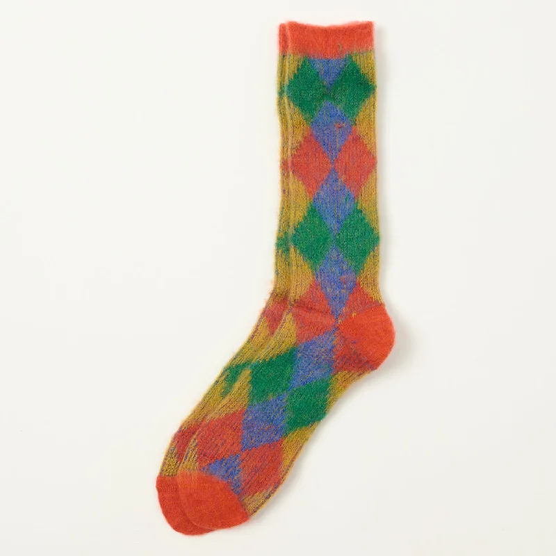 Weekend Shopping Made Better Anonymous Ism Napping Argyle JQ Crew Sock - Orange