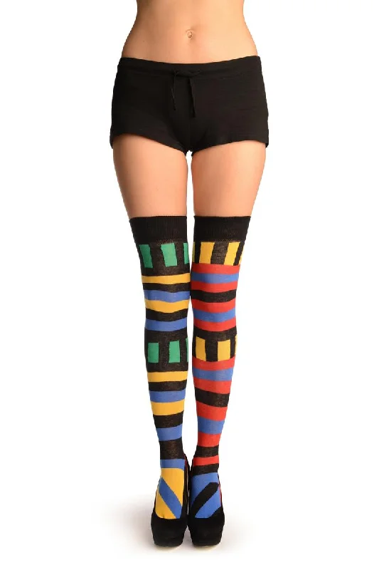Weekend Offers That Tempt Asymmetrical With Horizontal And Vertical Stripes Over The Knee Socks Weekend Offers That Tempt Asymmetrical With Horizontal And Vertical Stripes Over The Knee Socks