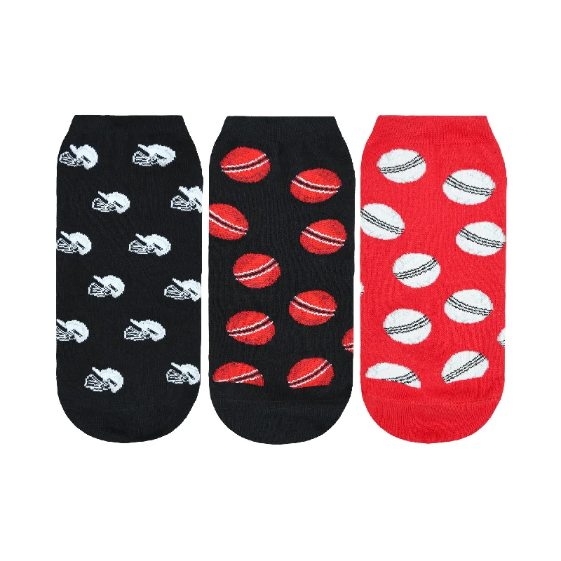 Weekend Bargains to Sizzle BALENZIA Men's Cricket Lowcut Socks- Black, Red (Pack of 3) Weekend Bargains to Sizzle BALENZIA Men's Cricket Lowcut Socks- Black, Red (Pack of 3)