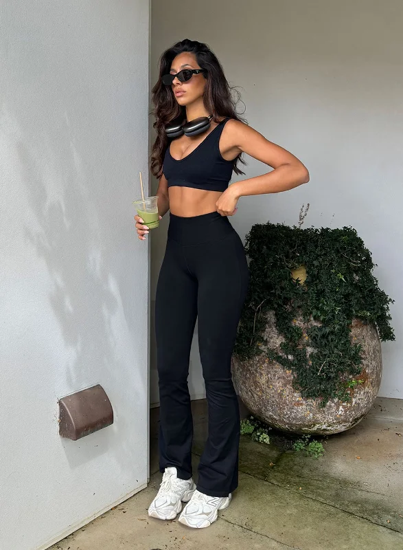 Unwind with Weekend Discounts Black Shape Seamless Flare Tights