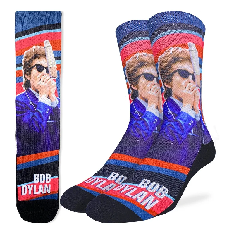 Weekend Deals That Amaze "Bob Dylan Harmonica" Crew Socks by Good Luck Sock - Large