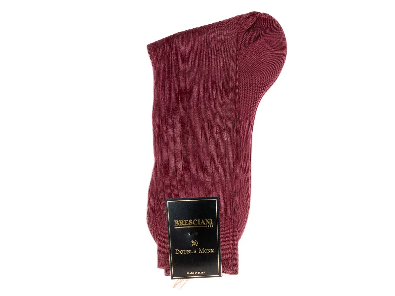 Weekend Discounts to Enjoy Calf Length Cotton Socks Burgundy