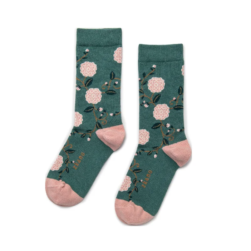 Weekend Discounts to Enjoy Camellia - Organic Cotton Crew Socks - Jade