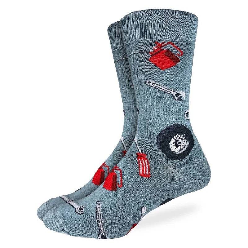 Weekend Discounts to Delight "Car Mechanic" Crew Socks by Good Luck Sock - Large
