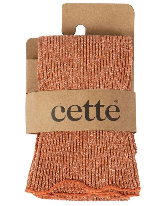 Weekend Deals to Make You Happy Cette Glitter Ribbed Socks Warm Apricot 278-12