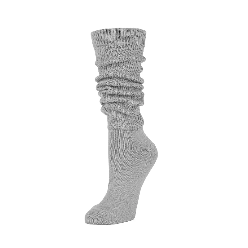 Weekend Savings Bonanza Chunky Knit Organic Cotton Slouch Knee Socks - Heather