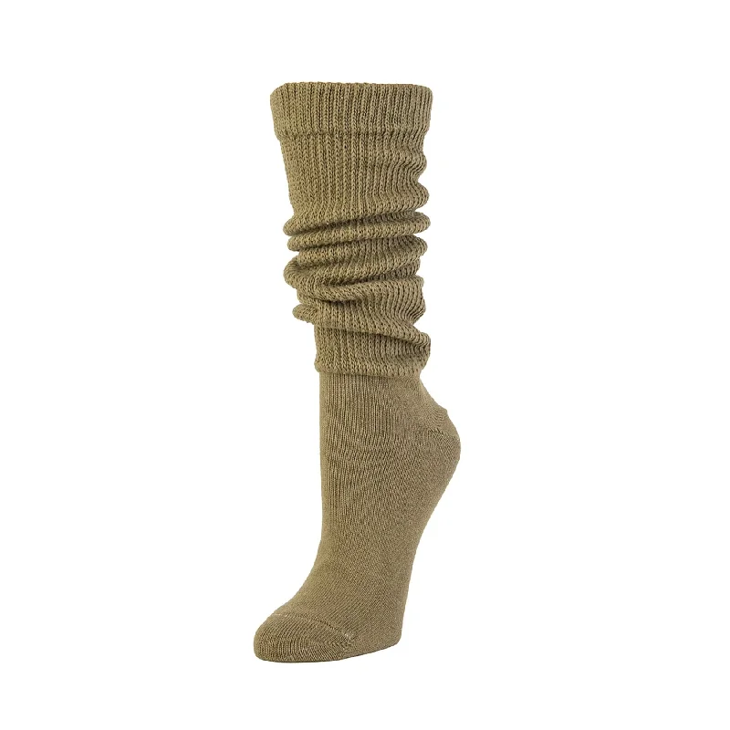 Weekend Savings Spectacular Chunky Knit Organic Cotton Slouch Knee Socks - Olivine