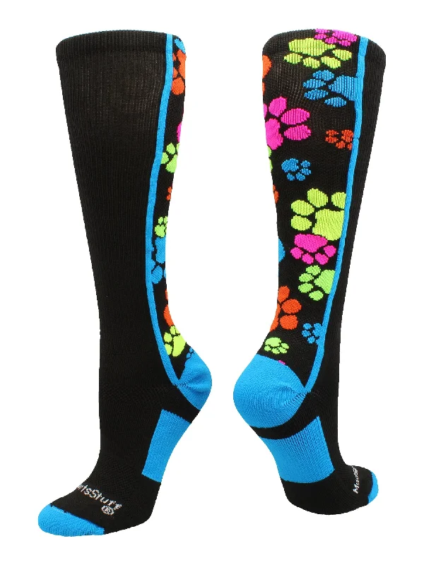 Midnight Madness Crazy Socks with Paws Over the Calf (multiple colors)