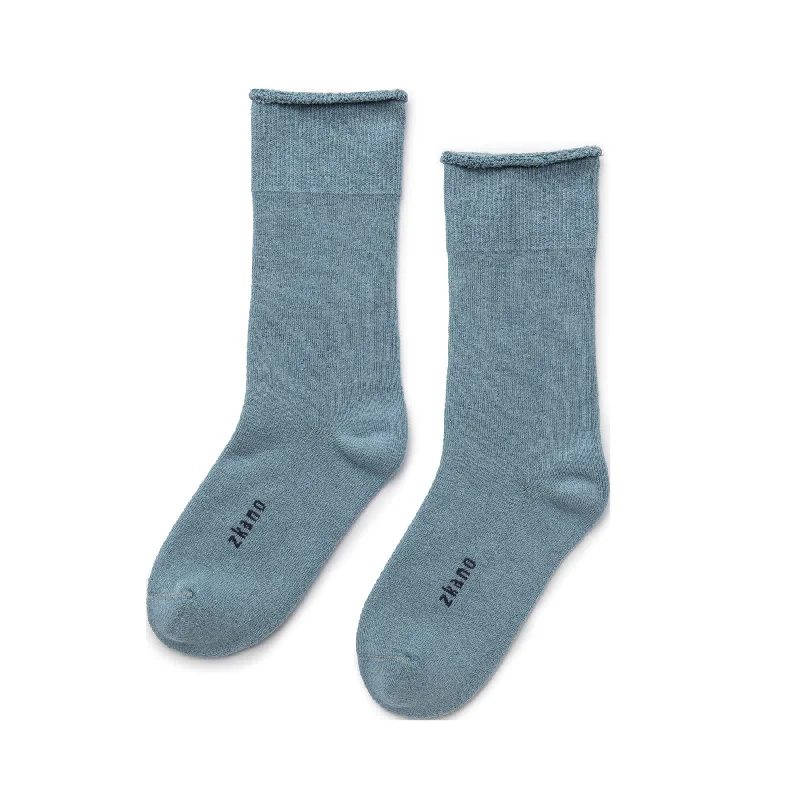 Weekend Specials You Can't Miss Cushioned Roll Top Organic Cotton Crew Socks - Lead