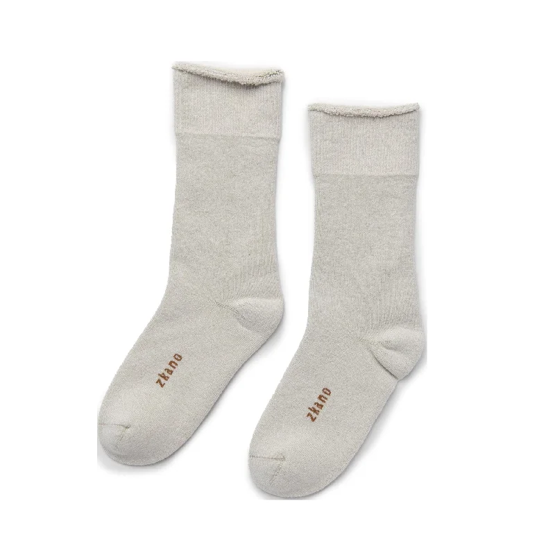 Weekend Deals That Dazzle Cushioned Roll Top Organic Cotton Crew Socks - Wheat