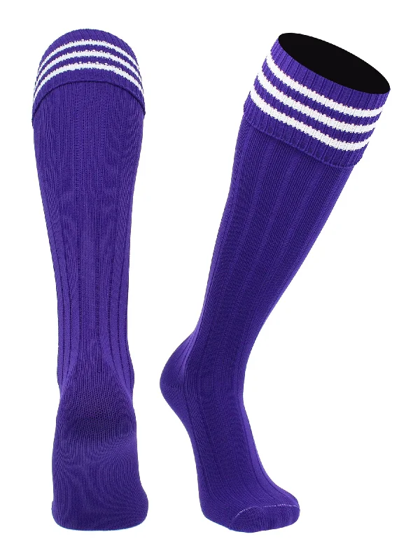 Super Sale European Striped Soccer Socks Fold Down Top