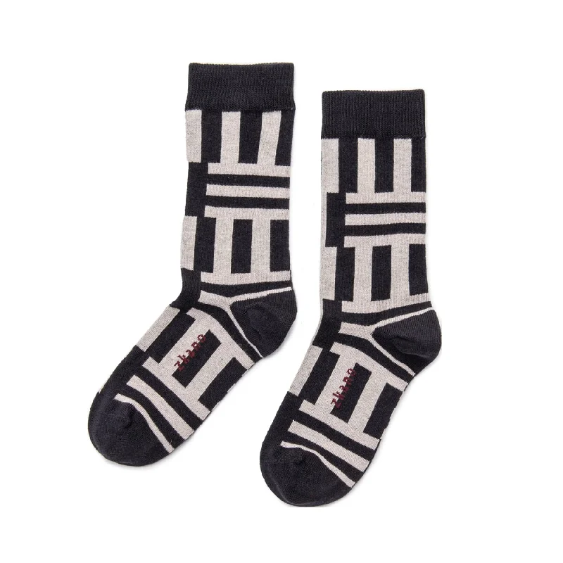 Today's Deal Odette - Organic Cotton Crew Socks - Black