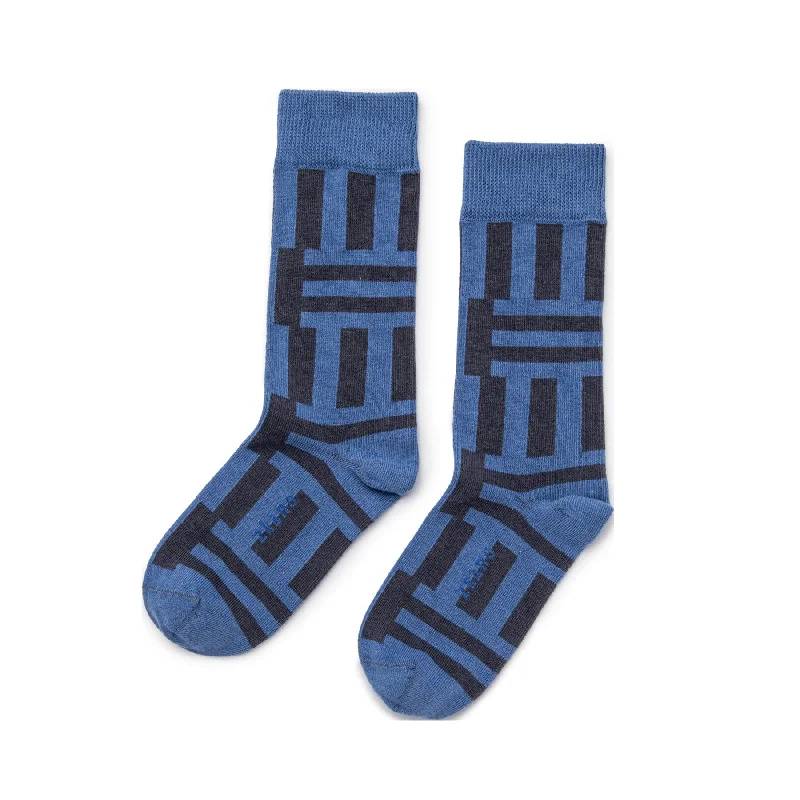 Year-End Clearance Odette - Organic Cotton Crew Socks - Cornflower
